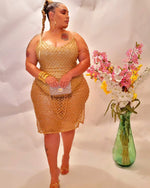 Melanie Embellished Dress- GOLD