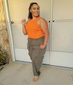 Flying Solo Cargo Pant Bottom - OLIVE