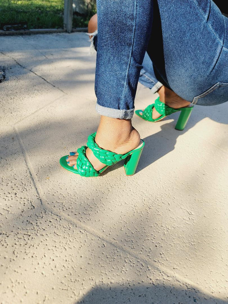 Santa Clara Braided Heel- Green