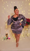 Satin Seduction Dress-CHARCOAL GRAY